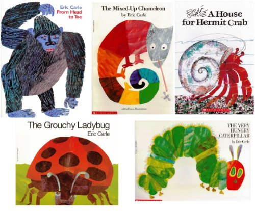 Stock image for Eric Carle Collection Pack of 5 Books: From Head to Toe, The Grouchy Ladybug, A House for Hermit Crab, The Mixed-Up Chameleon, and The Very Hungry Caterpillar for sale by GF Books, Inc.