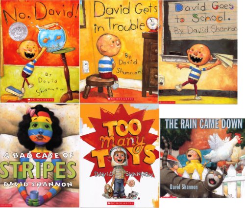 Stock image for David Shannon Collection Set of 6 Books: A Bad Case of Stripes; David Gets in Trouble; David Goes to School; No, David!; The Rain Came Down; and Too Many Toys for sale by Byrd Books