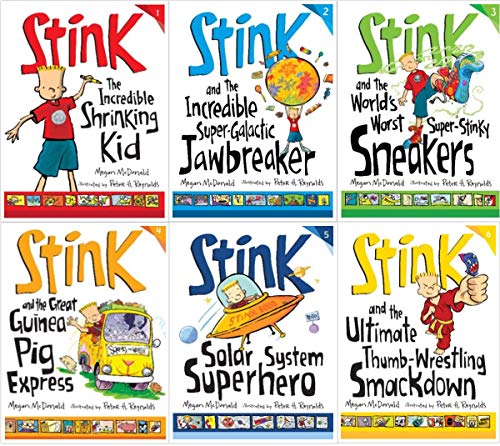 Stock image for Stink 6 Book Set: Incredible Shrinking Kid / Super-galactic Jawbreaker / World's Worst Super-stinky Sneakers / Great Guinea PIG Express / Solar System Superhero / the Ultimate Thumb-wrestling Smackdown for sale by GF Books, Inc.