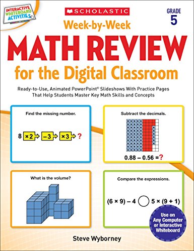 Beispielbild fr Week-By-Week Math Review for the Digital Classroom: Grade 5 zum Verkauf von Better World Books
