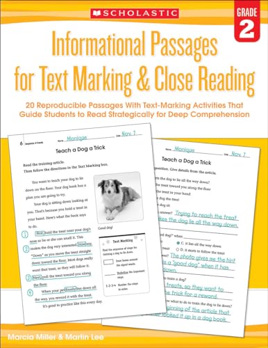 9780545793780: Informational Passages for Text Marking & Close Reading: Grade 2: 20 Reproducible Passages With Text-Marking Activities That Guide Students to Read Strategically for Deep Comprehension