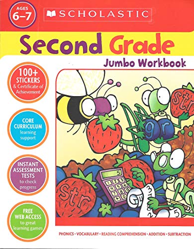 Stock image for SECOND GRADE JUMBO WOOKBOOK Agea 6-7, Phonics, Vocabulary, Reading Comprehensio for sale by Orion Tech