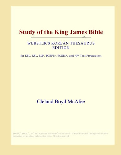 Stock image for Study of the King James Bible (Webster's Korean Thesaurus Edition) for sale by Revaluation Books