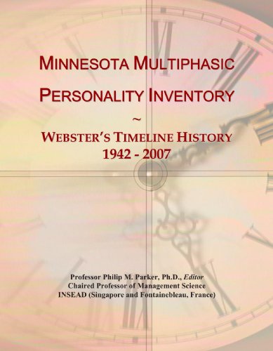 Beispielbild fr Minnesota Multiphasic Personality Inventory: Webster's Timeline History, 1942 - 2007 zum Verkauf von Revaluation Books