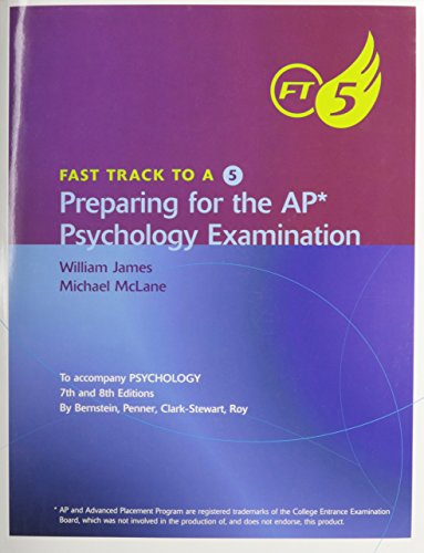 Beispielbild fr Fast Track to a 5 Preparing for the AP Psychology Examination: To Accompany Psychology 7th and 8th Editions zum Verkauf von HPB-Red