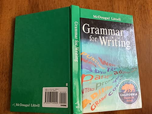 9780547140940: McDougal Littell Literature: Grammar for Writing Grade 8 CA