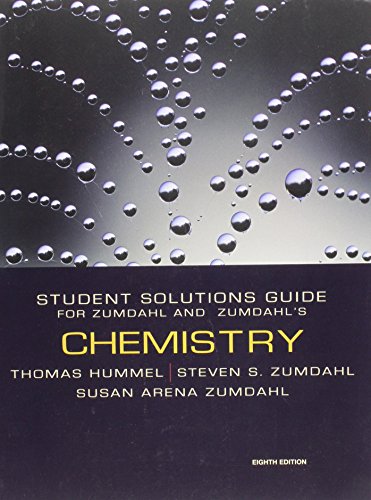 Imagen de archivo de Chemistry Student Solutions Guide for Zumdahl & Zumdahl&#34;s Chemistry a la venta por Wrigley Books