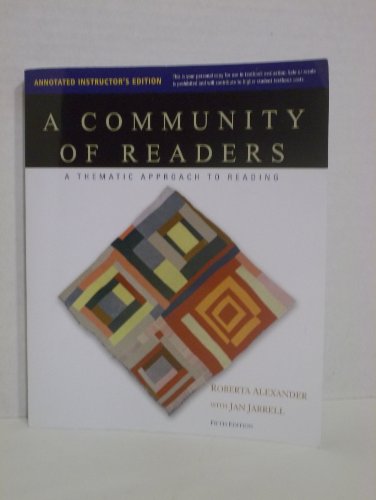 Stock image for A Community of Readers: A Thematic Approach to Reading (Instructor's Edition) for sale by BookHolders