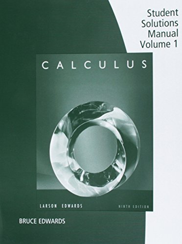 9780547213095: Student Solutions Manual, Volume 1 ( Chapters P-11) for Larson/Edwards' Calculus, 9th