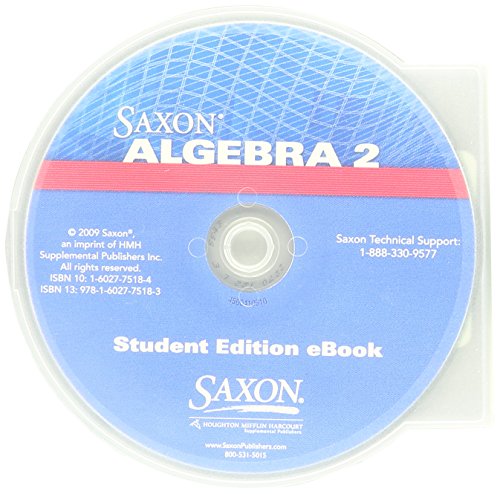 Saxon Algebra 2: Student Edition eBook CD Replacement Kit 2009 (9780547292823) by SAXON PUBLISHERS