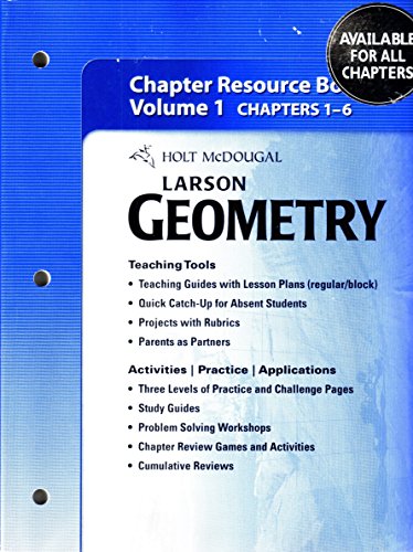 Stock image for Holt Mcdougal Larson Geometry: Chapter Resource Book: 1 for sale by ThriftBooks-Atlanta