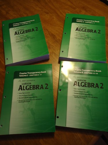 Holt McDougal Larson Algebra 2: Chapter Transparency Package, Volumes 1-4