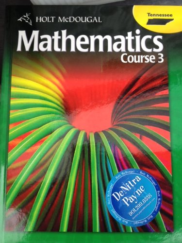 Stock image for Holt, McDougal, HMH Mathematics, Course 3, Grade 8: Student Text (2012 Copyright) for sale by ~Bookworksonline~