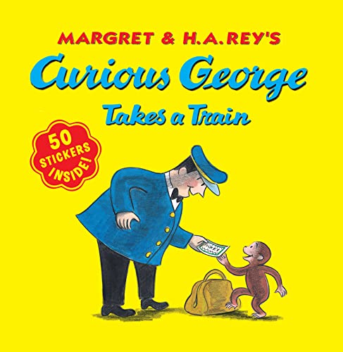 Beispielbild fr Curious George Takes a Train with stickers zum Verkauf von SecondSale