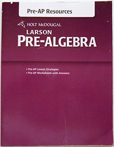 Imagen de archivo de Holt McDougal Larson Pre-Algebra: Common Core Pre-AP Resources a la venta por HPB Inc.