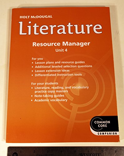 9780547619057: Holt McDougal Literature Resource Manager Grade 11 Unit 4