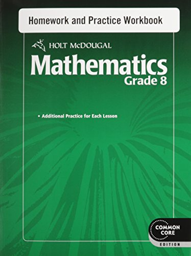 9780547686677: Holt McDougal Mathematics: Homework and Practice Workbook Grade 8
