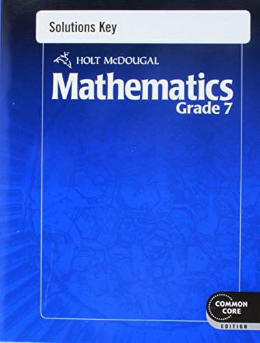 Stock image for Holt McDougal Mathematics: Solutions Key Grade 7 for sale by Allied Book Company Inc.
