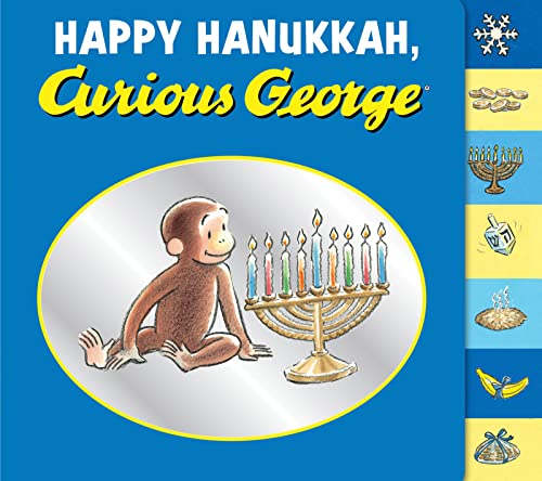 9780547757315: Happy Hanukkah, Curious George tabbed board book: A Hanukkah Holiday Book for Kids