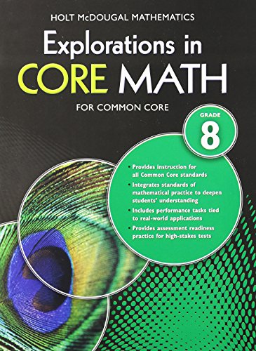 9780547876436: Explorations in Core Math for Common Core Grade 8: Common Core Student Edition Grade 8 2014