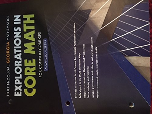 Beispielbild fr Explorations in Core Math Georgia : Common Core GPS Student Edition 2014 zum Verkauf von Better World Books