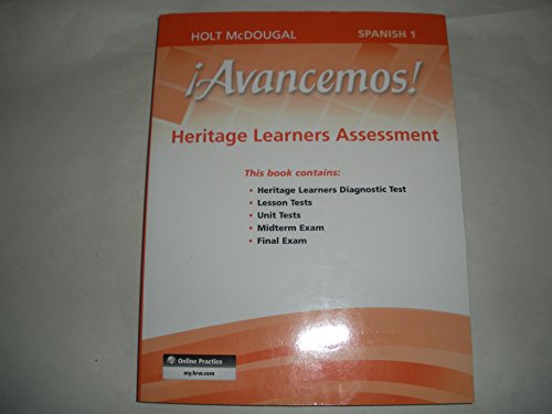 Imagen de archivo de Holt McDougal Avancemos Heritage Learners Assessment Level 1A, Level 1B, and Level 1 a la venta por Walker Bookstore (Mark My Words LLC)