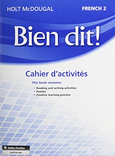 Stock image for Cahier D'activits Student Edition Level 2 (Bien Dit!) (French Edition) ; 9780547951812 ; 0547951817 for sale by APlus Textbooks