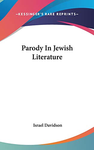 9780548160152: Parody In Jewish Literature