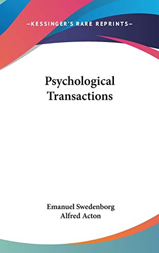 Psychological Transactions (9780548166581) by Swedenborg, Emanuel