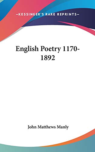 9780548214572: English Poetry 1170-1892