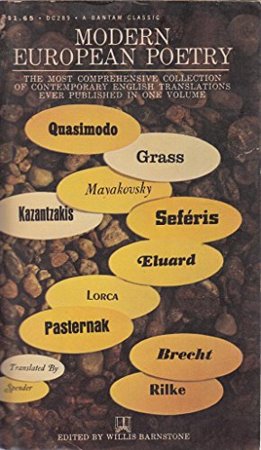 Stock image for Modern European poetry: French/German/Greek/ Italian/Russian/Spanish (Bantam classics) for sale by ThriftBooks-Atlanta