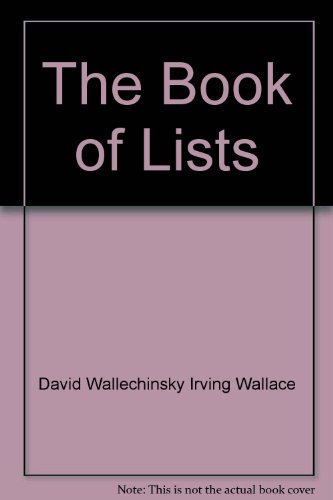 Stock image for The Book Of Lists for sale by Better World Books: West