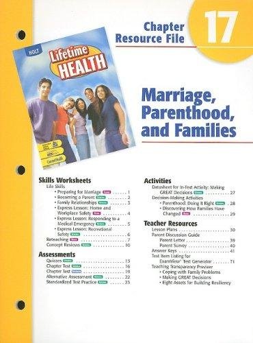 9780554001401: Lifetime Health: Chapter Resource File Chapter 17: Marriage, Parenthood, and Families