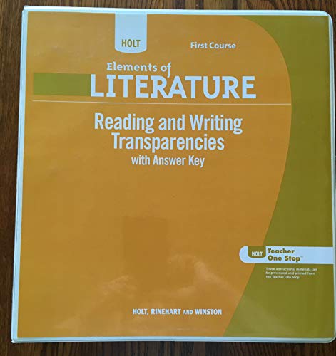 Imagen de archivo de Holt Elements of Literature: Reading and Writing Transparencies First Course a la venta por dsmbooks