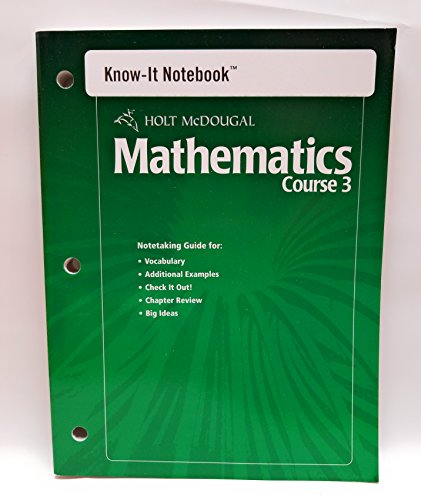 9780554007632: Mathematics Course 3, Grades 6-8 Know-it Workbook: Holt Mcdougal Mathematics