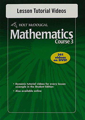 Holt McDougal Mathematics: Lesson Tutorial Videos DVD Course 3 (9780554010441) by HOLT MCDOUGAL