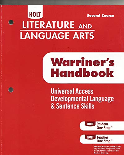 Stock image for Holt Literature Language Arts Warriners Handbook California: Universal Access Developmental Language and Sentence Skills Grade 8 Second Course for sale by Green Street Books