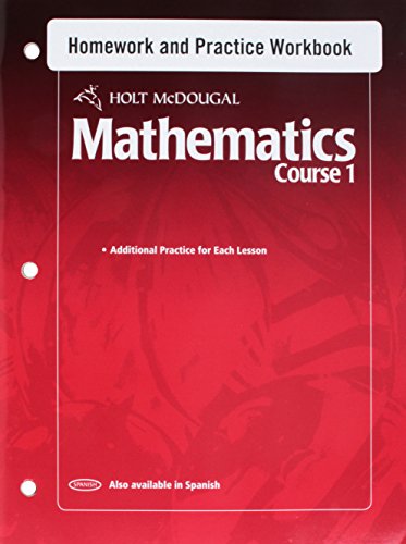 9780554013664: Holt McDougal Mathematics Course 1 Homework and Practice