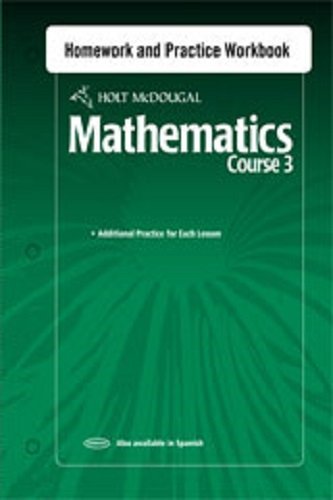 9780554013749: Mathematics Course 3, Grades 6-8 Homework and Practice Workbook: Holt Mcdougal Mathematics