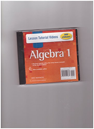 Holt McDougal Algebra 1: Lesson Tutorial Videos DVD-ROM (9780554029689) by HOLT MCDOUGAL