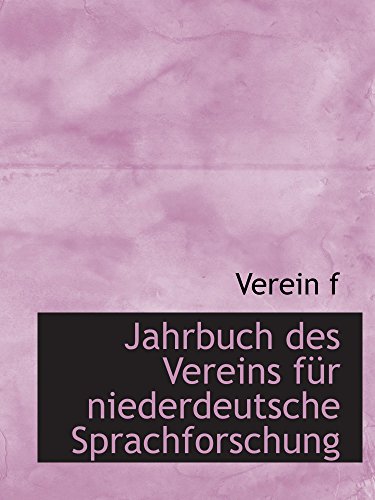 Jahrbuch des Vereins für niederdeutsche Sprachforschung (German Edition) - Verein f