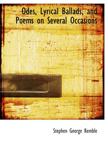 Imagen de archivo de Odes, Lyrical Ballads, and Poems on Several Occasions a la venta por Revaluation Books