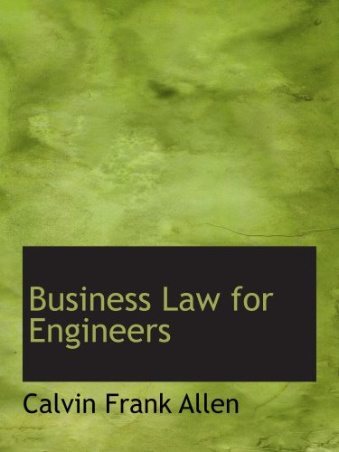Beispielbild fr Business Law for Engineers zum Verkauf von Revaluation Books