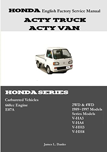 Stock image for Honda Acty English Factory Service Manual for sale by GreatBookPrices