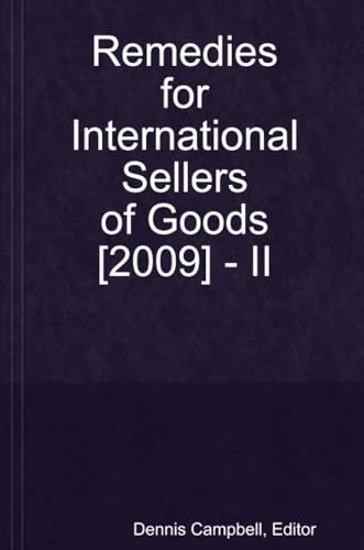 Imagen de archivo de Remedies for International Sellers of Goods [2009] - II a la venta por MusicMagpie