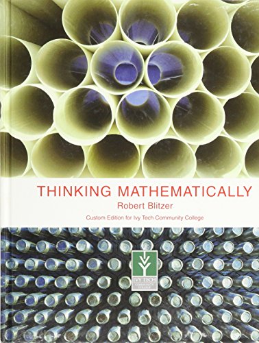 Stock image for Thinking Mathematically (Custom-Ivy Tech)(W/CD) for sale by ThriftBooks-Atlanta