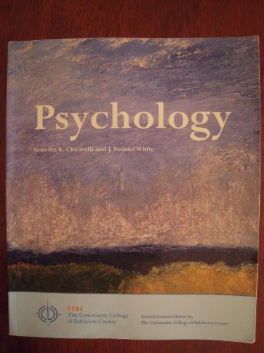 Stock image for Psychology Second Custom Edition for The Community College of Baltimore County for sale by Better World Books