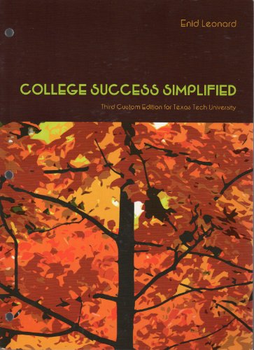 Beispielbild fr College Success Simplified, 3rd Edition, Custom Edition for Texas Tech University zum Verkauf von HPB-Red