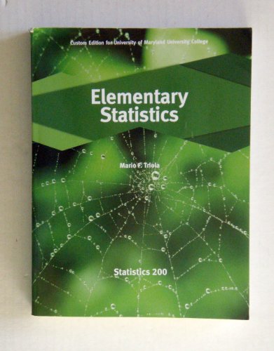 Beispielbild fr Elementary Statistics - UMUC Custom Edition zum Verkauf von Better World Books