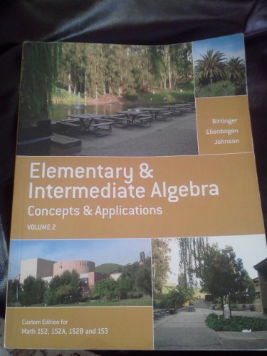 Stock image for Elementary & Intermediate Algebra Concepts & Applications (Volume 2) for sale by Better World Books